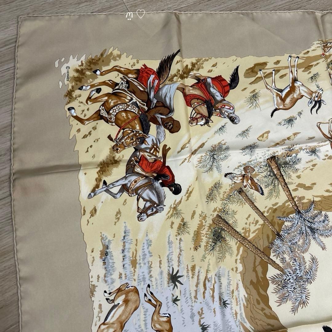 HERMESエルメス カレ90 アフリカ シルクスカーフ 動物柄アニマル