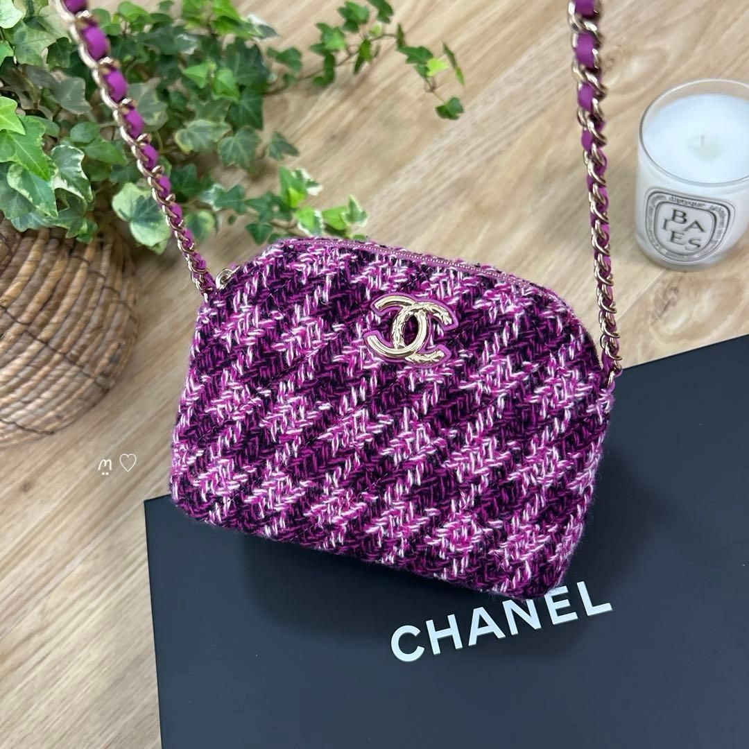 新品CHANELシャネル ツイードショルダーバッグ 斜めがけ VIPイヤー