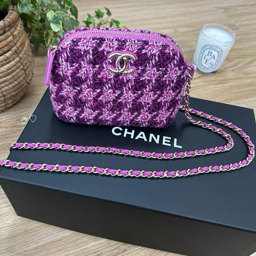新品CHANELシャネル ツイードショルダーバッグ 斜めがけ VIPイヤー
