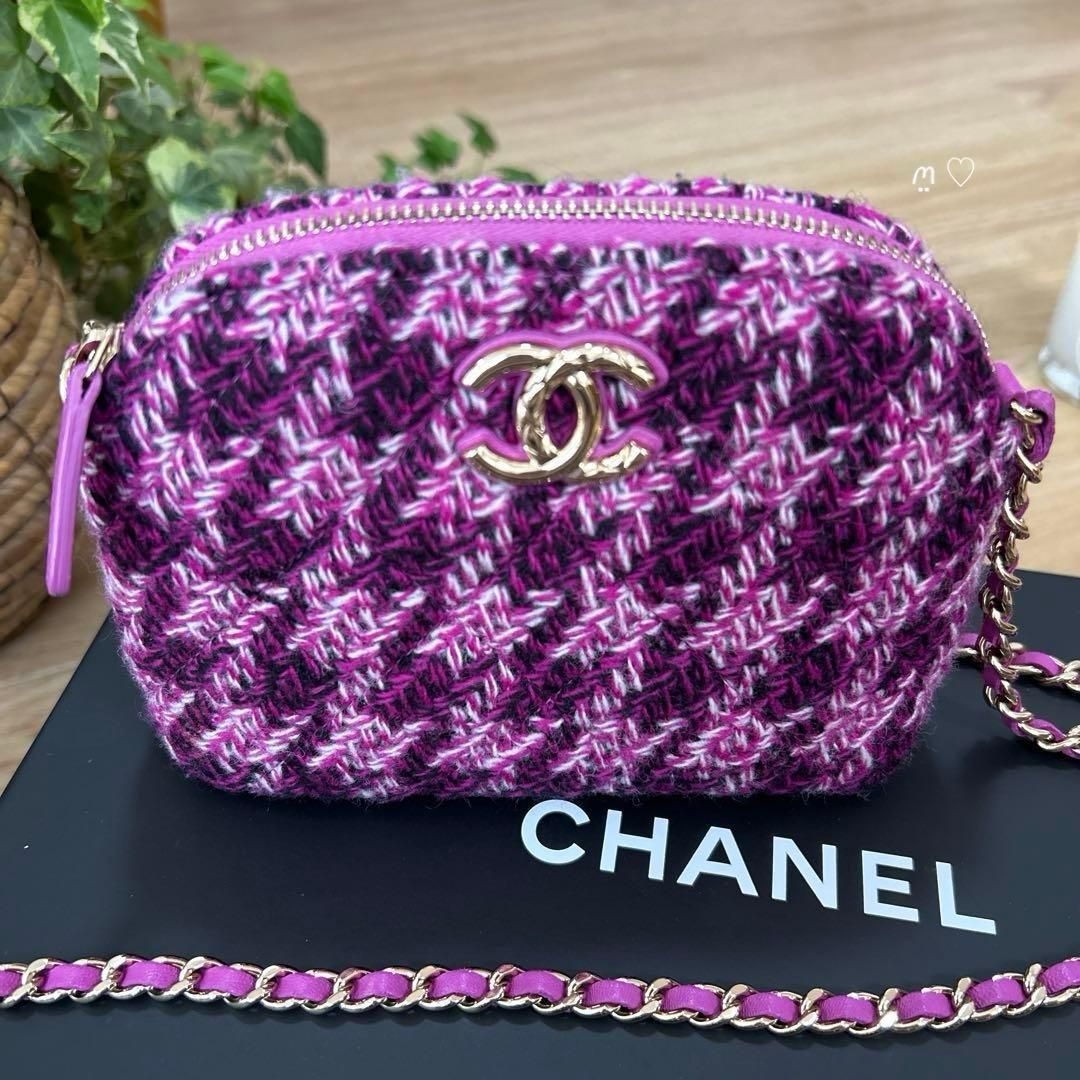 新品CHANELシャネル ツイードショルダーバッグ 斜めがけ VIPイヤー