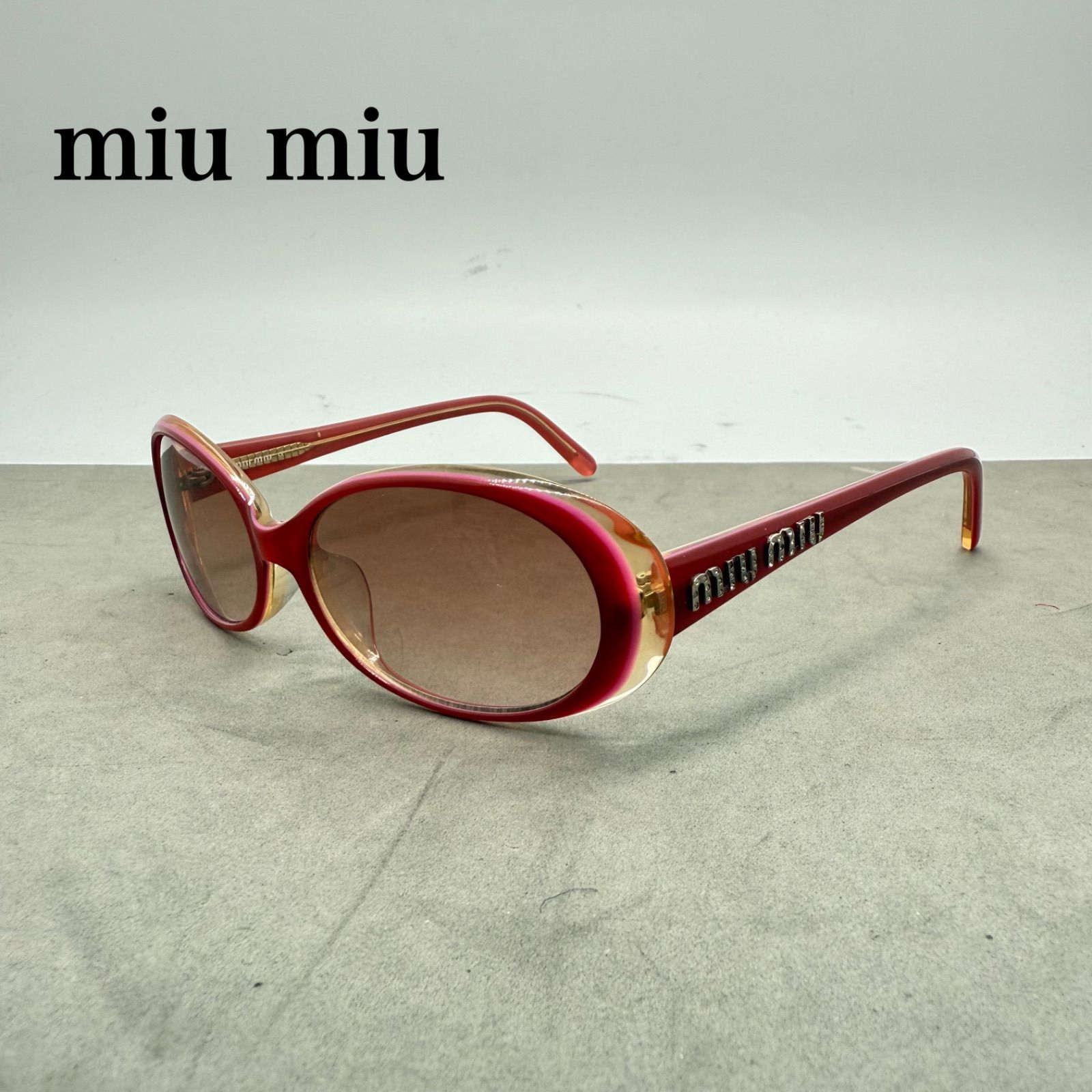 miu miu 00s y2k archive stone logo sunglasses SMU21G ミュウミュウ
