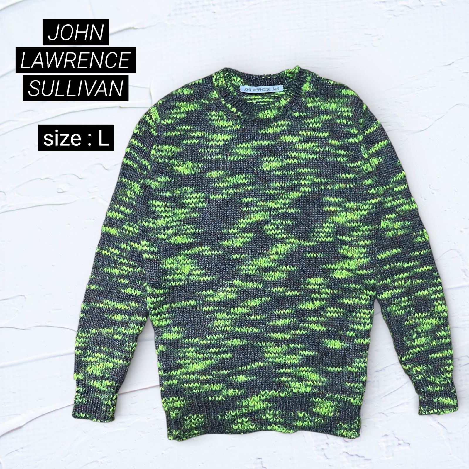 希少】JOHN LAWRENCE SULLIVAN 13AW ネオンミックスニット セーター L 