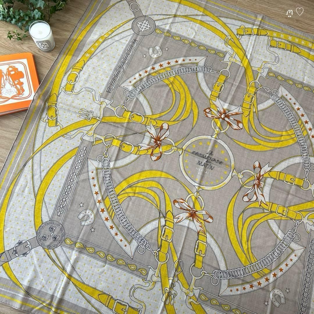 HERMESエルメス カレジェアン 140 朝の散歩バンダナ カシシル ベージュ