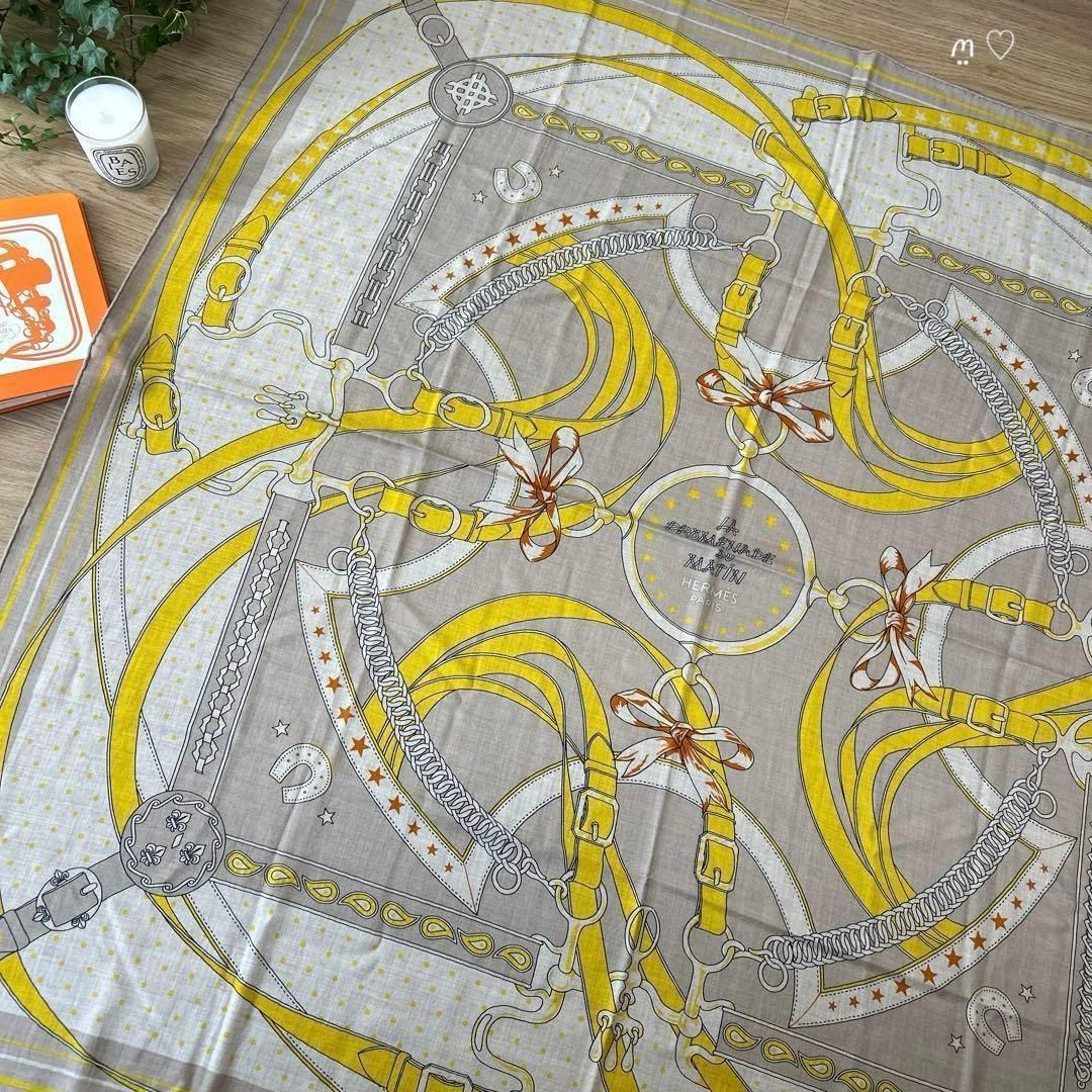 HERMESエルメス カレジェアン 140 朝の散歩バンダナ カシシル ベージュ