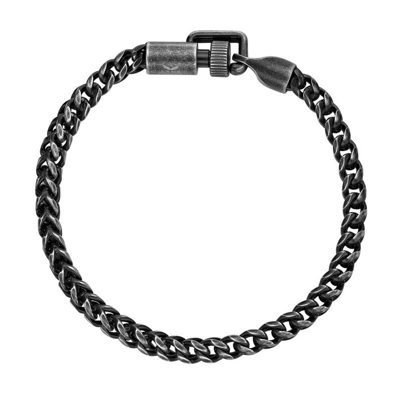 リンクス メンズ アクセサリー ブレスレット・バングル・アンクレット Tシャツ LYNX Mens Antiqued Stainlessteel Foxtail Chain Bracelet Stainless
