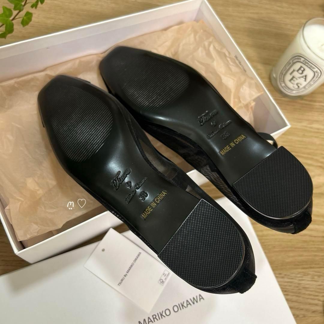 新品ツルバイマリコオイカワ メッシュフラットシューズTasso 38 24.5