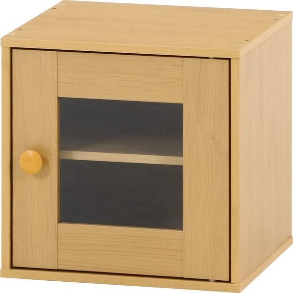 キューブボックス ガラス扉 NA ナチュラル 組立品