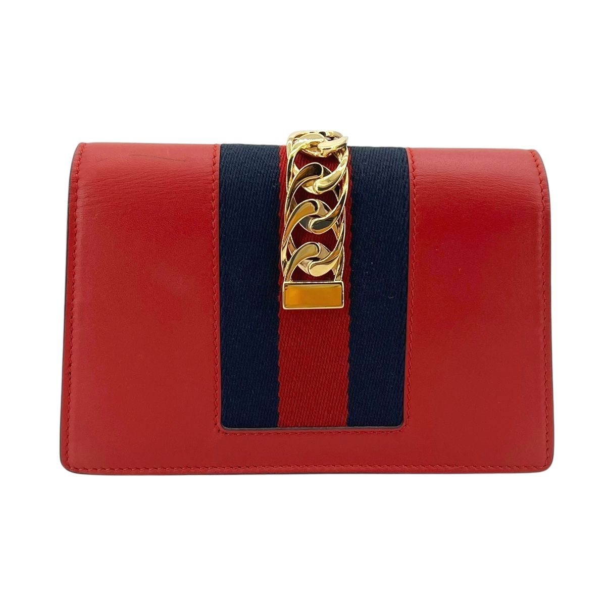 【中古】 GUCCI グッチ  シルヴィ スーパーミニチェーンバッグ キーフック付き  レザー 494646 レッド 赤 チェーンバッグ 25011351 HO 中古】 GUCCI グッチ シルヴィ スーパーミニチェーンバッグ キーフック