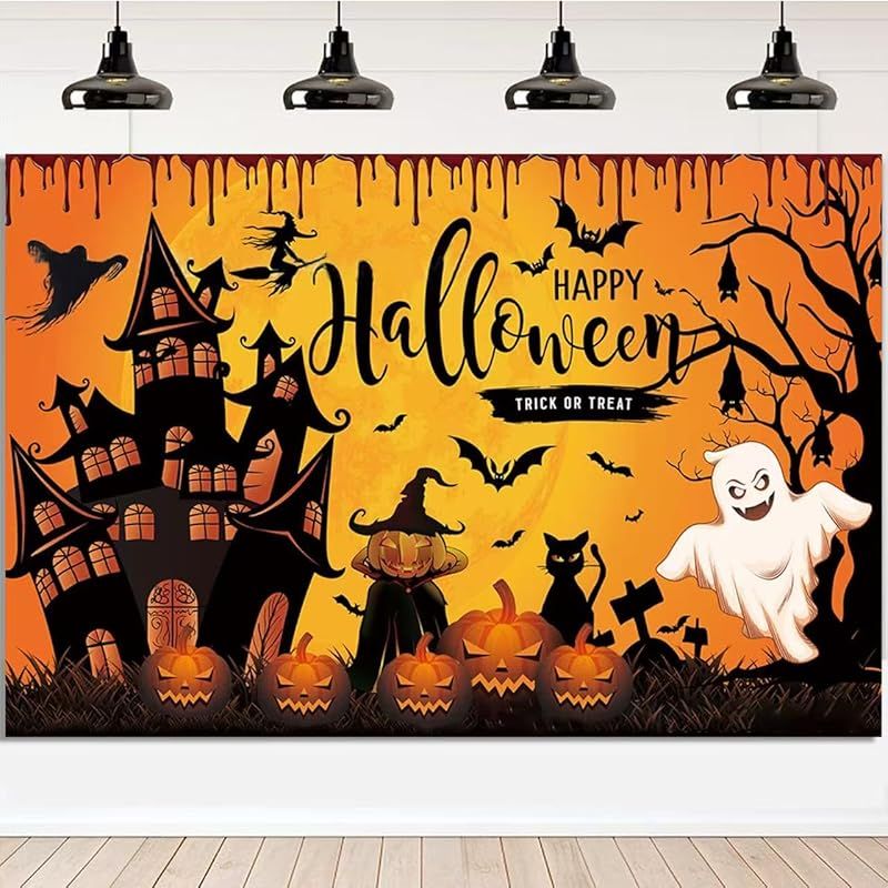 ハロウィン タペストリー 180×110cm 特大 背景布 ハロウィン飾り Happy