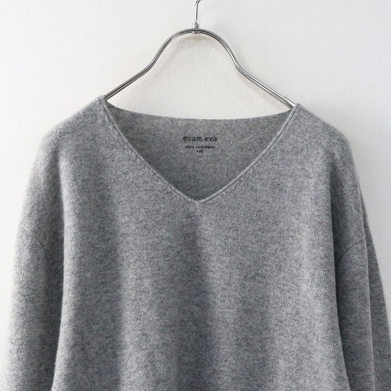 美品 2022AW エヴァムエヴァ evam eva カシミヤVネックプルオーバー