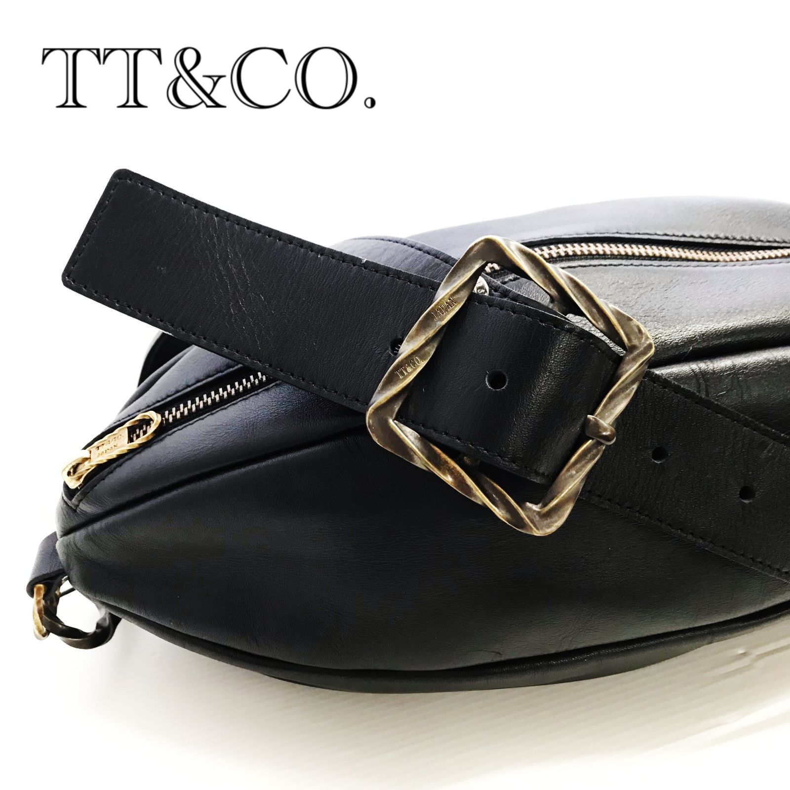 TT＆CO. ラグビーバッグ カウレザー 牛革 本革 ブラック メンズ 鞄