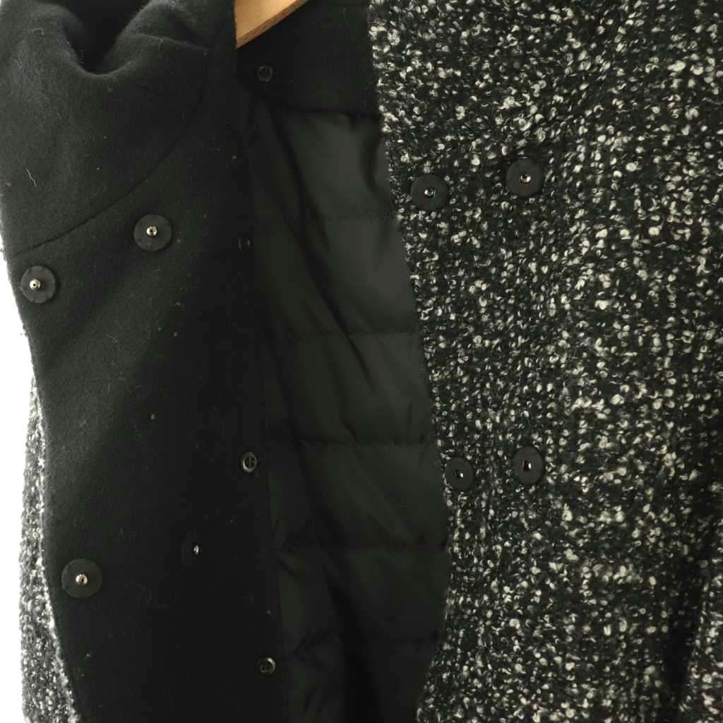 アナイ ANAYI ダウンライナー付き フード コート ミドル丈 36 ブラック