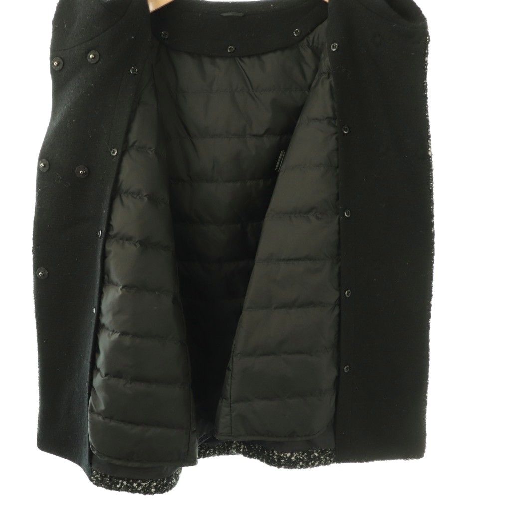 アナイ ANAYI ダウンライナー付き フード コート ミドル丈 36 ブラック