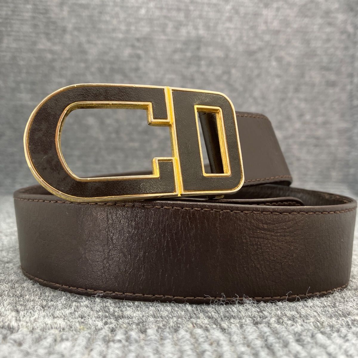 Christian Dior ディオール ベルト ロゴ金具 ブラウン系 4228 - メルカリ