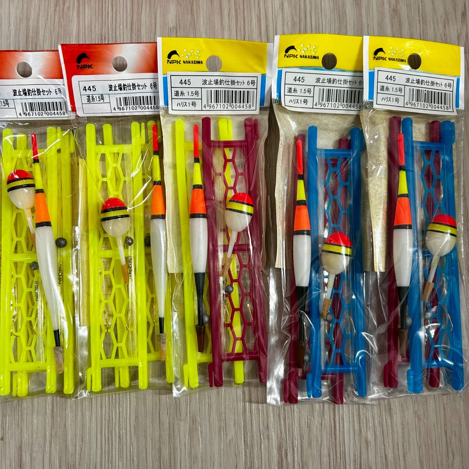 NAKAZIMA ナカジマ 445 波止場釣仕掛けセット 6号 5袋セット 釣具