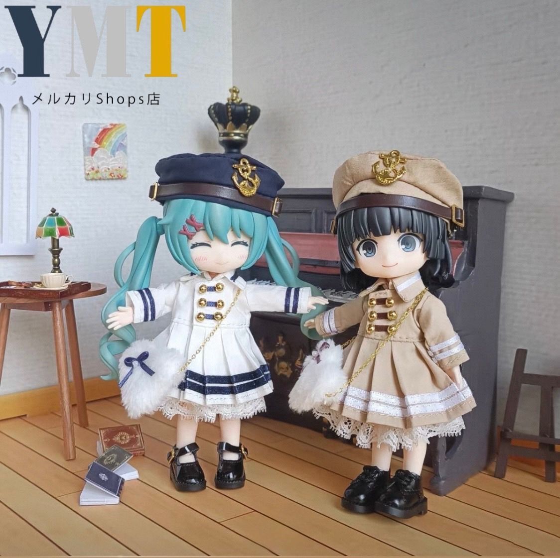 オビツ11 ドール服 マリン風ワンピース4点セット撮影小物 ぬい撮り