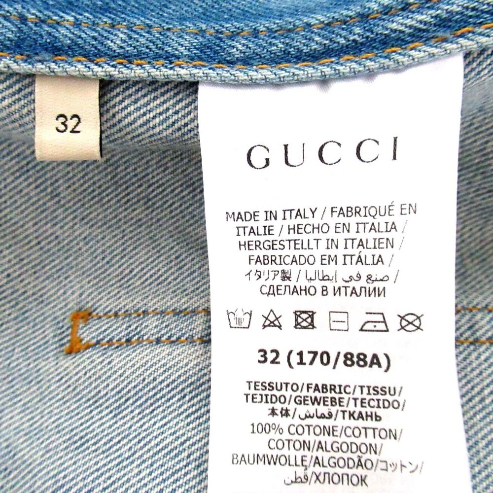 美品 23AW GUCCI グッチ FUORI プリント デニム サロペット