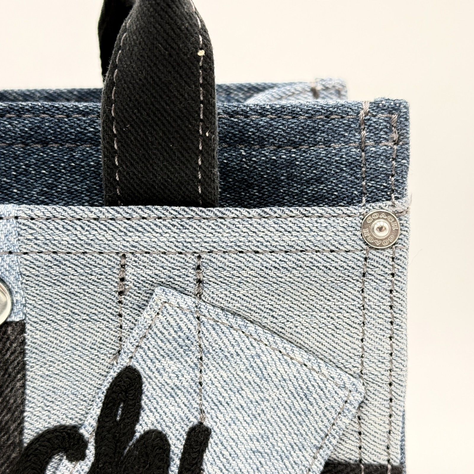 【*i様 COACH コーチ パッチワーク バッグ デニム ハンドバッグ COACH（コーチ）カーゴ トート バッグ 20・パッチワーク 2WAY