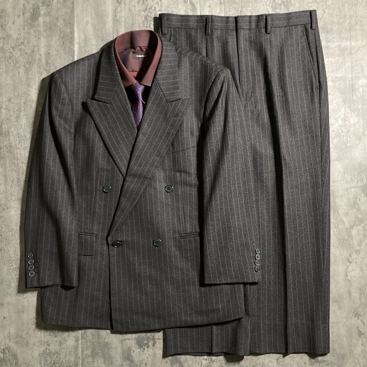 メンズ 極上 Zegnaダブルブレストスーツ HERMES エルメス ネクタイ