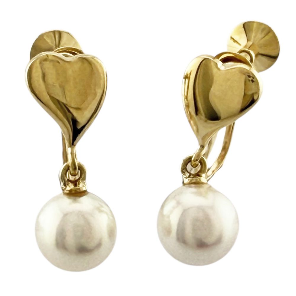 MIKIMOTO ミキモト アコヤパール 真珠 イヤリング K18イエローゴールド 