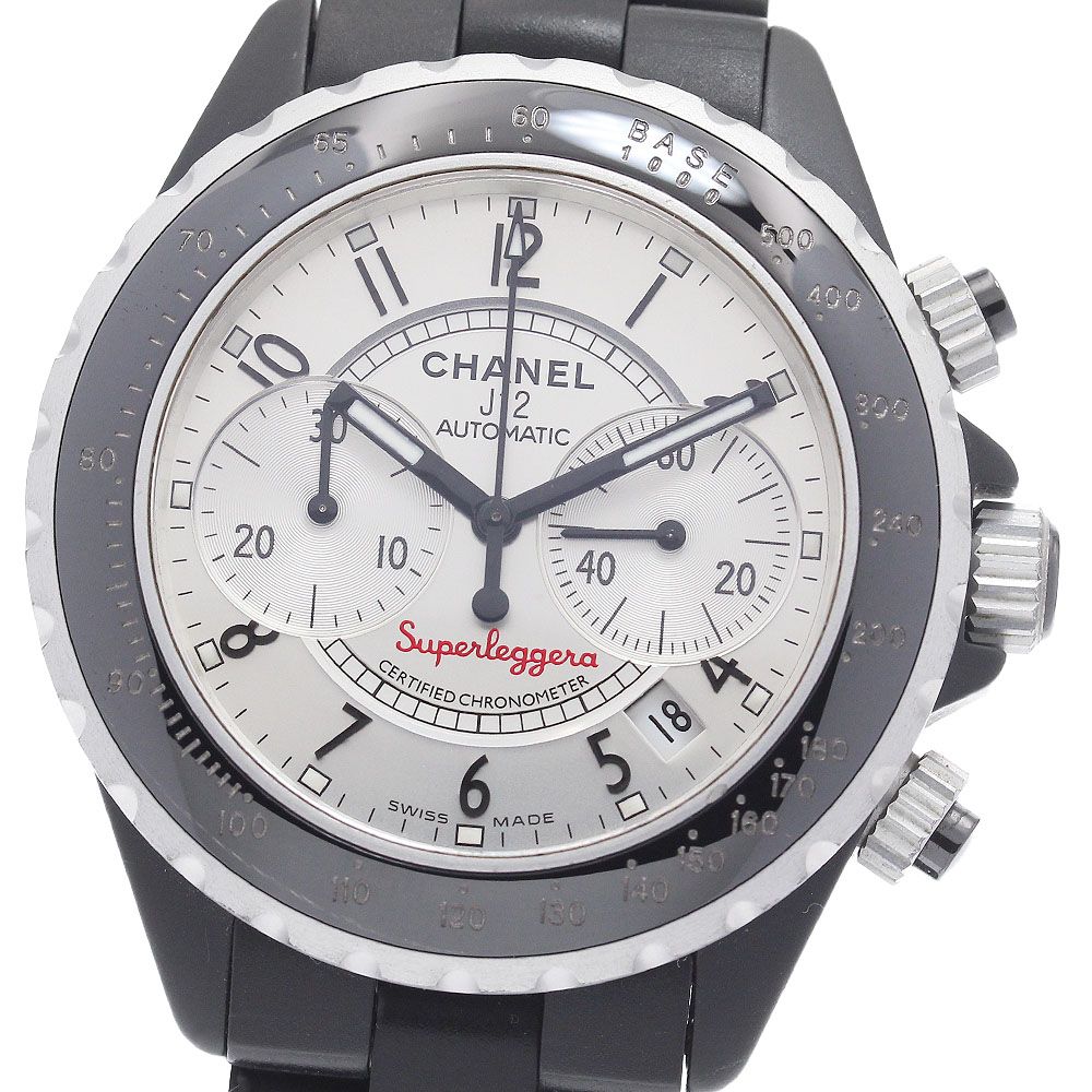 シャネル CHANEL H2039 J12 スーパーレッジェーラ クロノグラフ デイト 自動巻き メンズ 美品 _943348 シャネル CHANEL H2039 J12 スーパーレッジェーラ クロノグラフ デイト