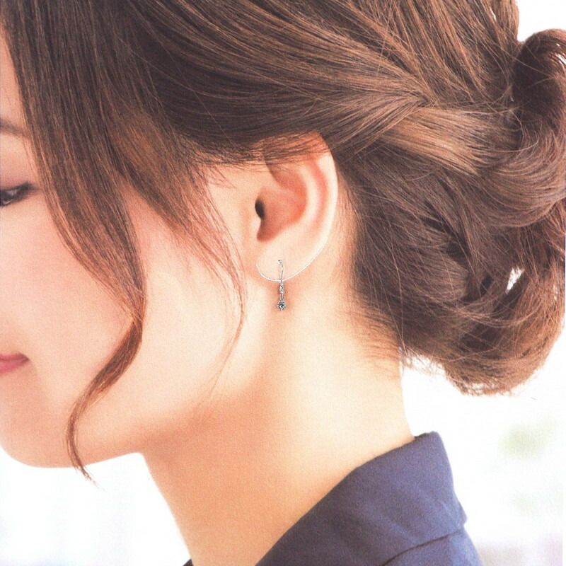 4℃ ピアス アクアマリン ダイヤモンド 14k 14金 ホワイトゴールド
