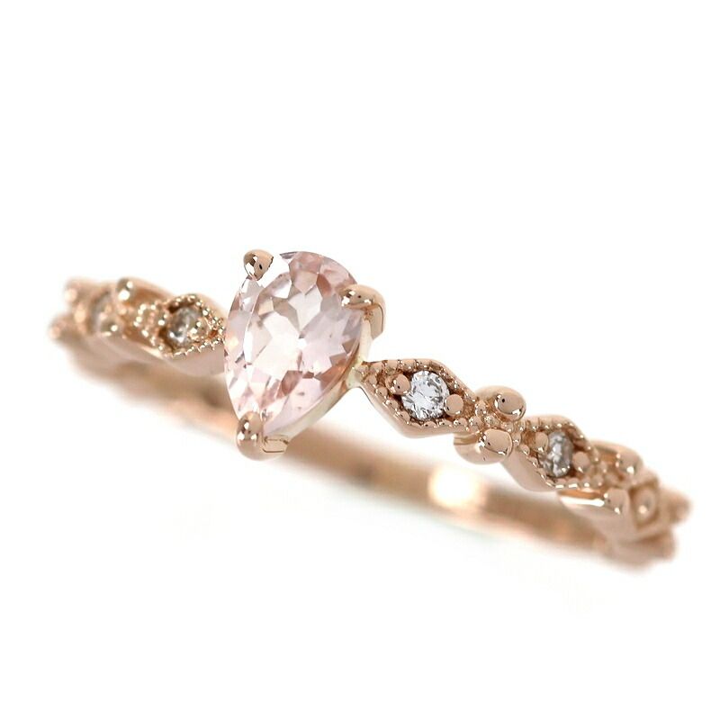 指輪 18金 10号 インペリアルトパーズ 0.31ct ダイヤ 0.04ct K18PG