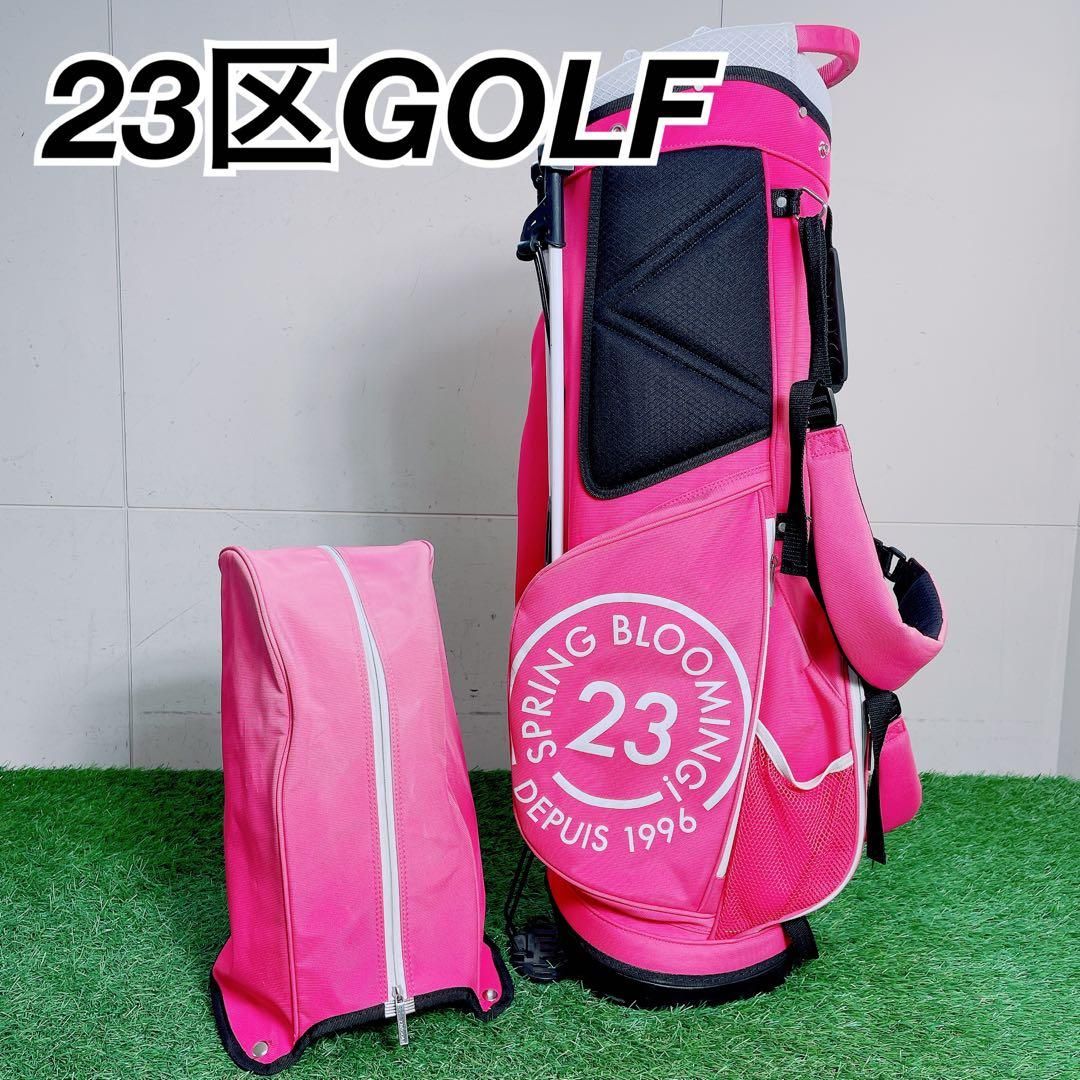 ゴルフ キャディバッグ スタンド型 23区GOLF 9型 6分割 ピンク 可愛い D2696