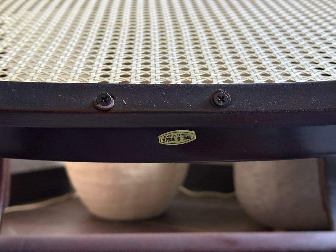 希少 ラタン ロッキングチェア 背もたれ カゴメ編み ヴィンテージ SG