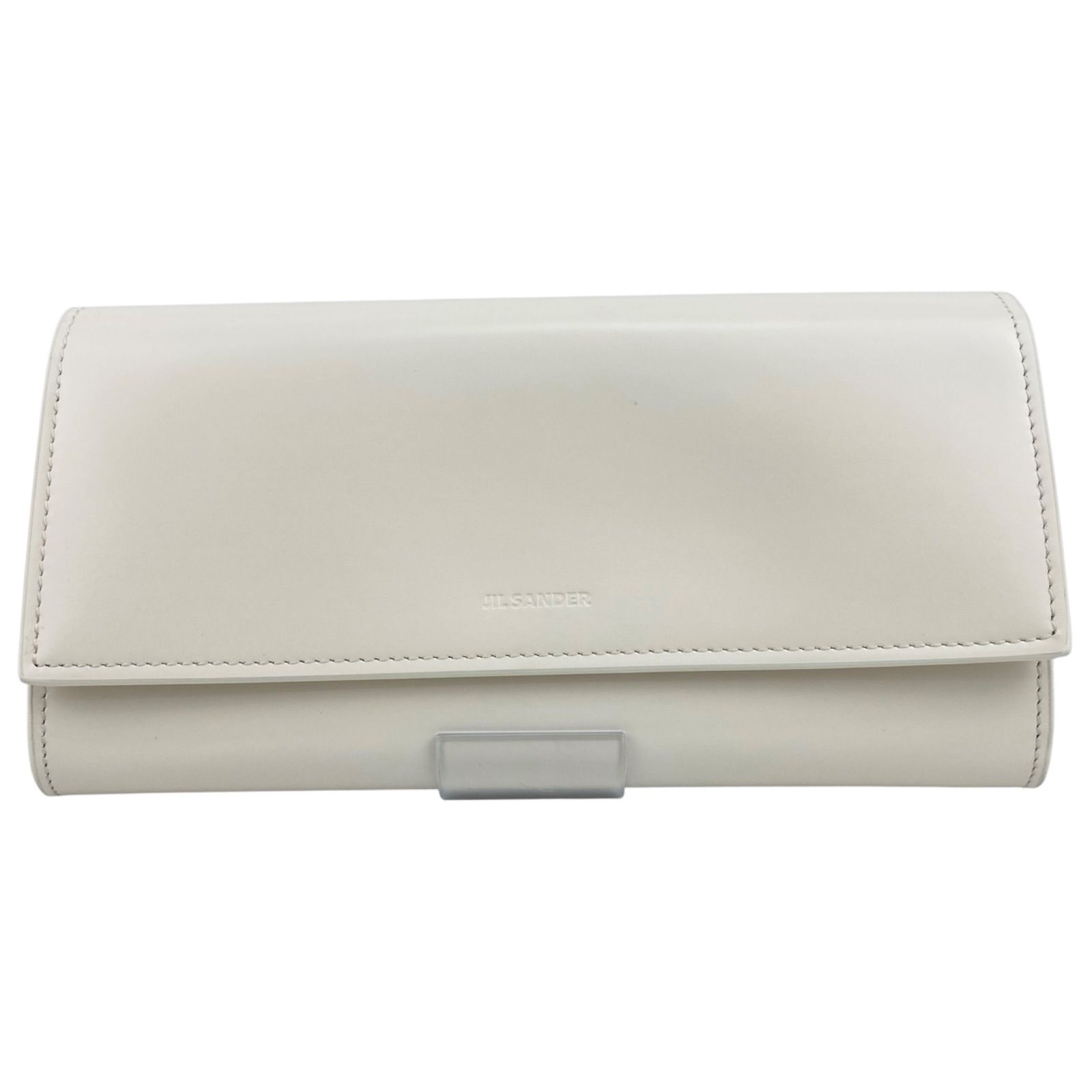 新品・未使用】 JILSANDER ジルサンダー ロゴ刻印 レザー フラップ 長 