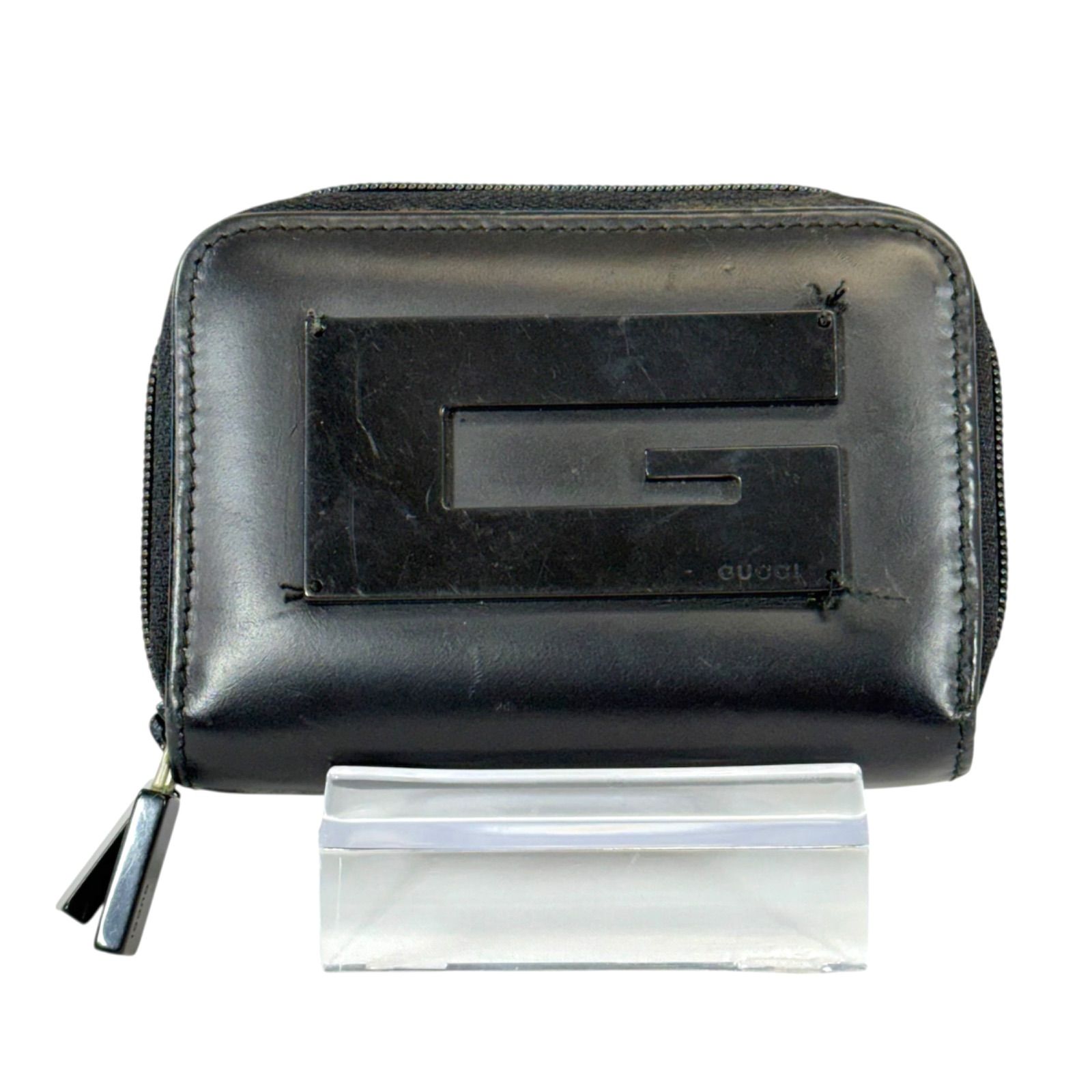 希少】 Gucci グッチ レザー Gロゴ コンパクト ラウンドジップ