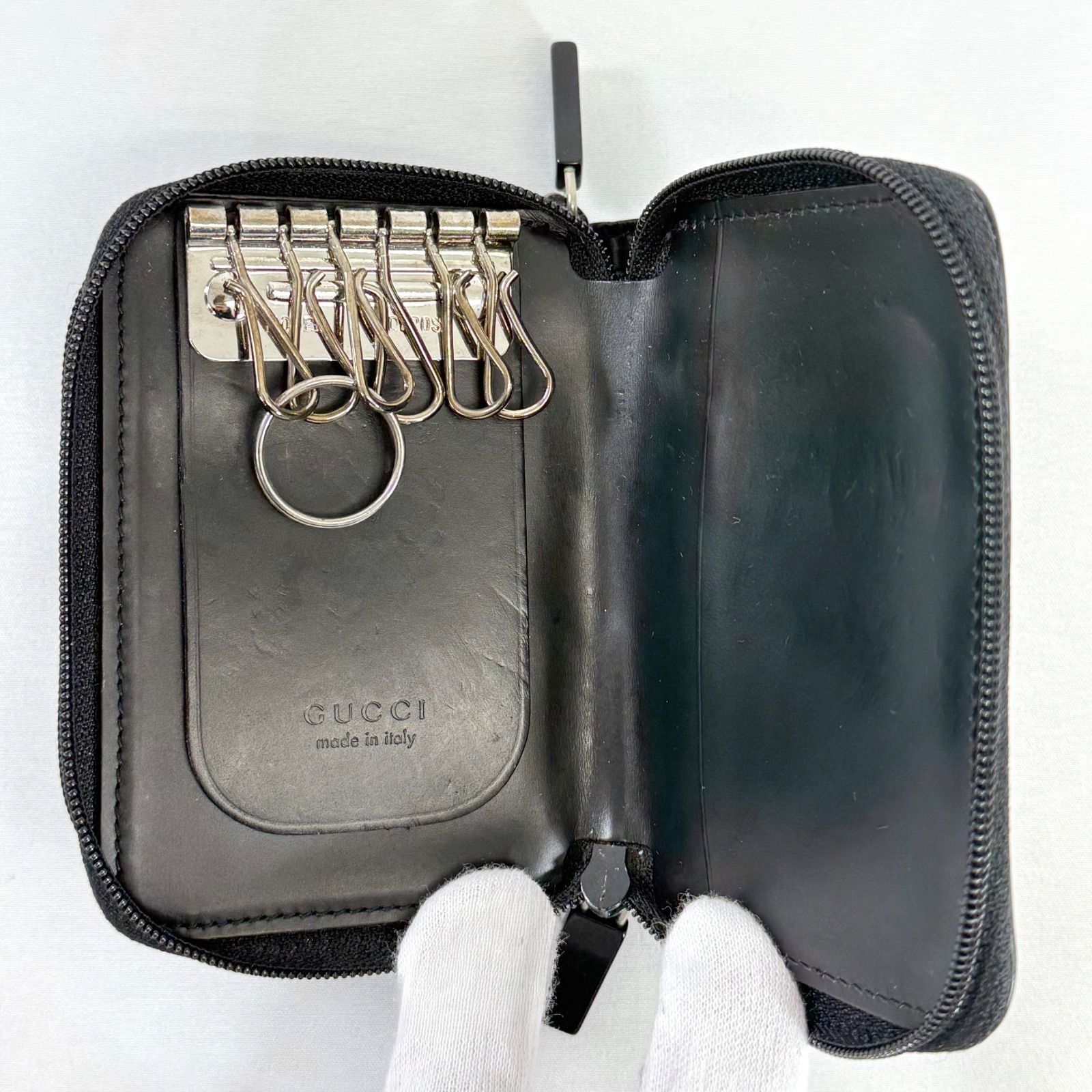 希少】 Gucci グッチ レザー Gロゴ コンパクト ラウンドジップ