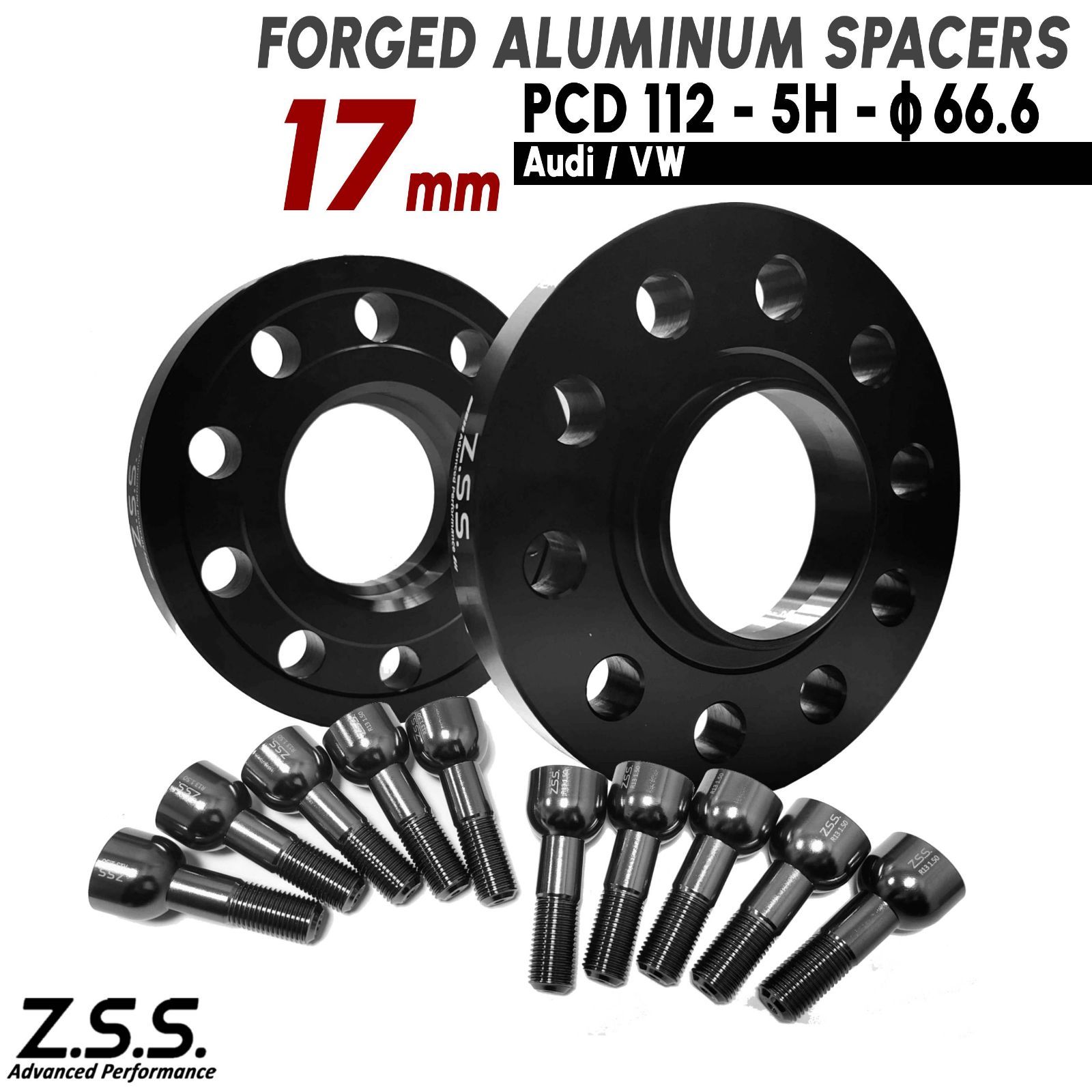 Z.S.S. AP 【チタン風ボルト付き】 アウディ AUDI A5 スポーツバック Sライン マイスターシュトュック スペーサー 17mm PCD112 66.6φ