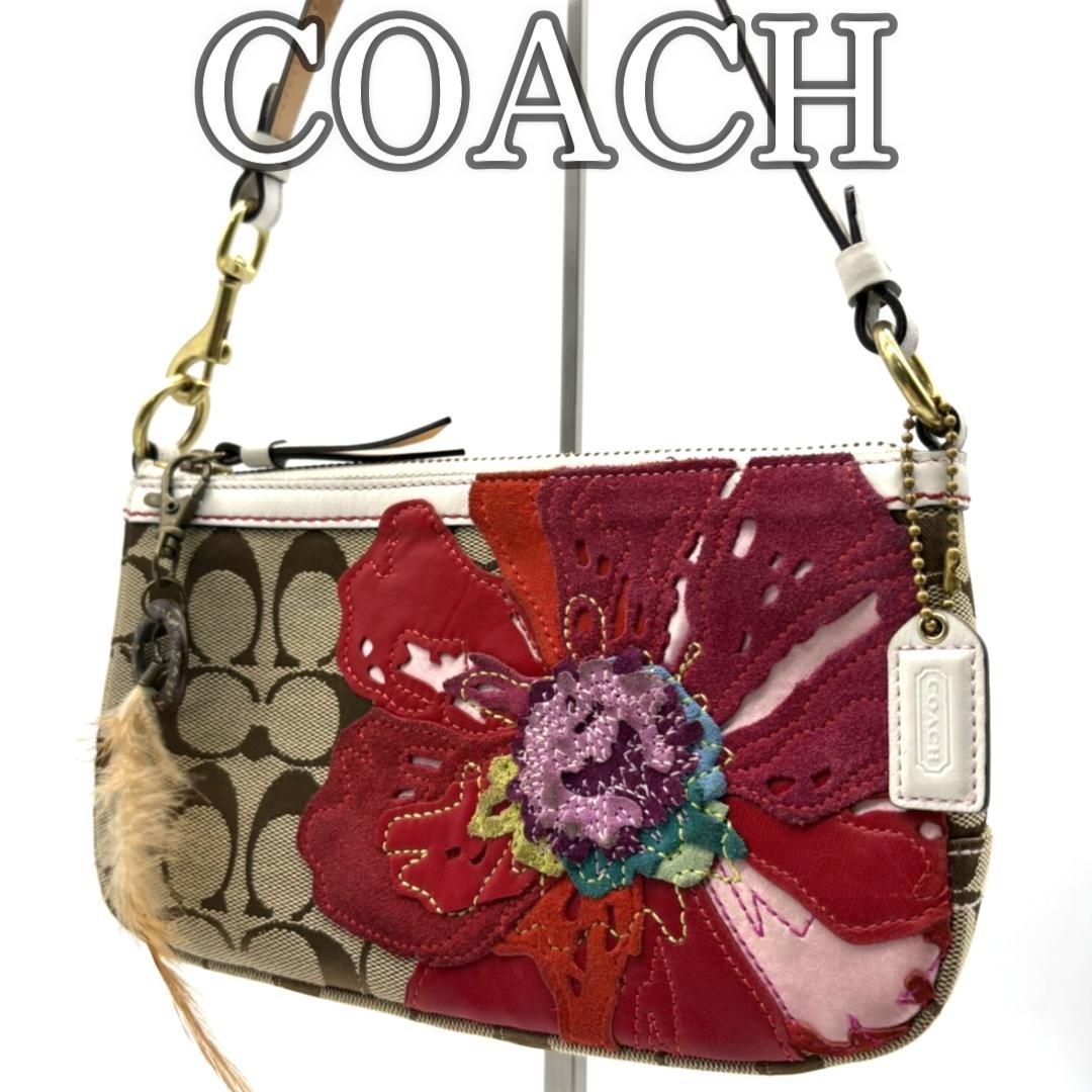 コーチ フラワーデザイン ショルダーバッグ COACH ヴィンテージ コーチ COACH ヴィンテージ ショルダーバッグ 花柄 シグネチャー 鞄
