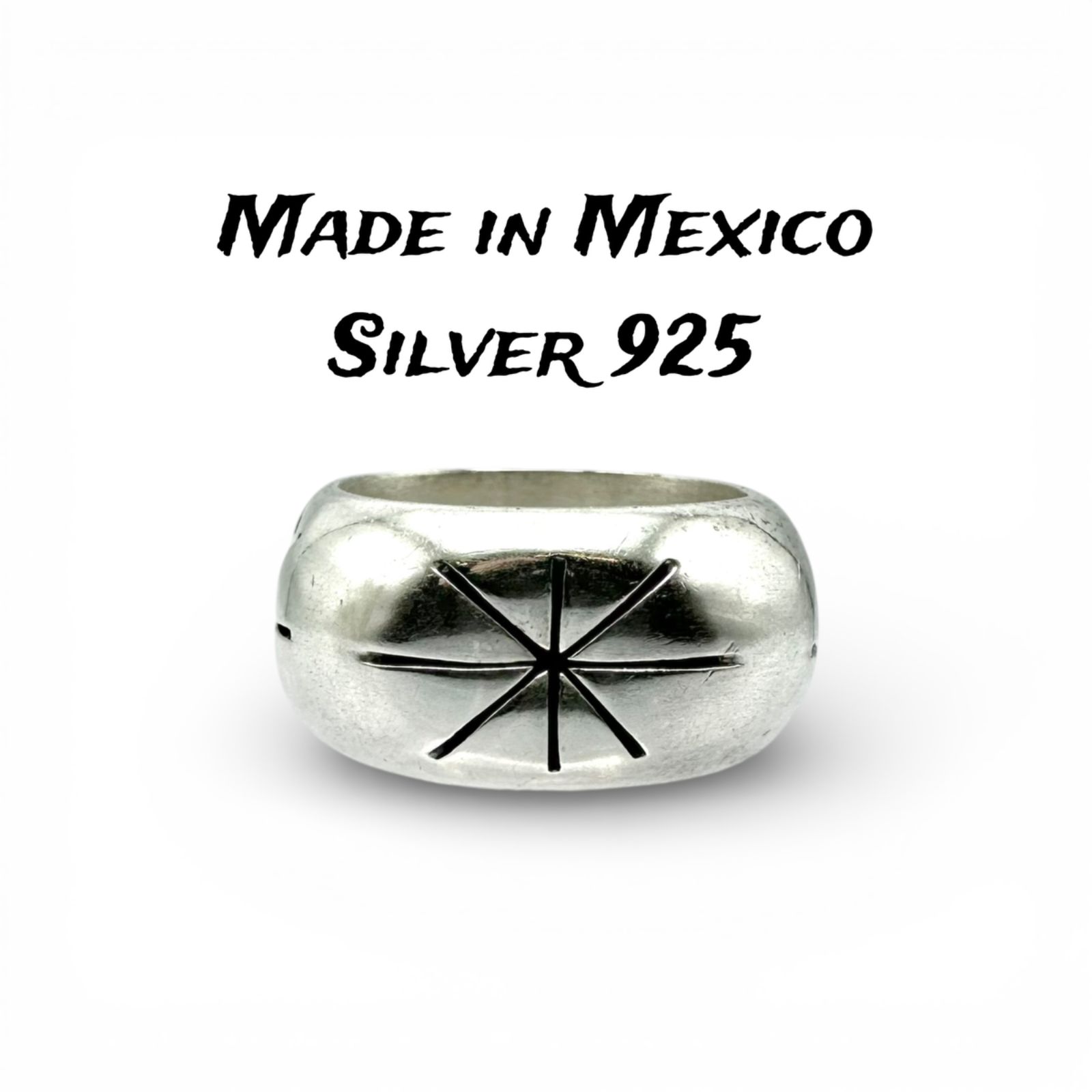 星の刻線】MEXICO メキシカンジュエリー Silver 925 刻印 90s Vintage