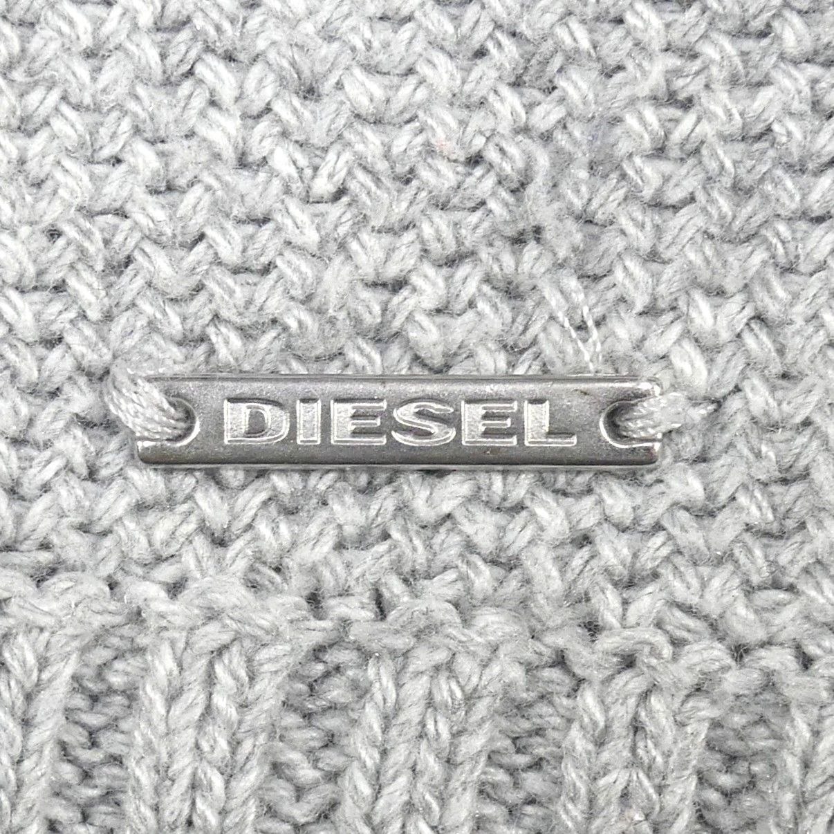 DIESEL ディーゼル セーター L ニット 古着 メンズ 黒 グレー ボーダー 