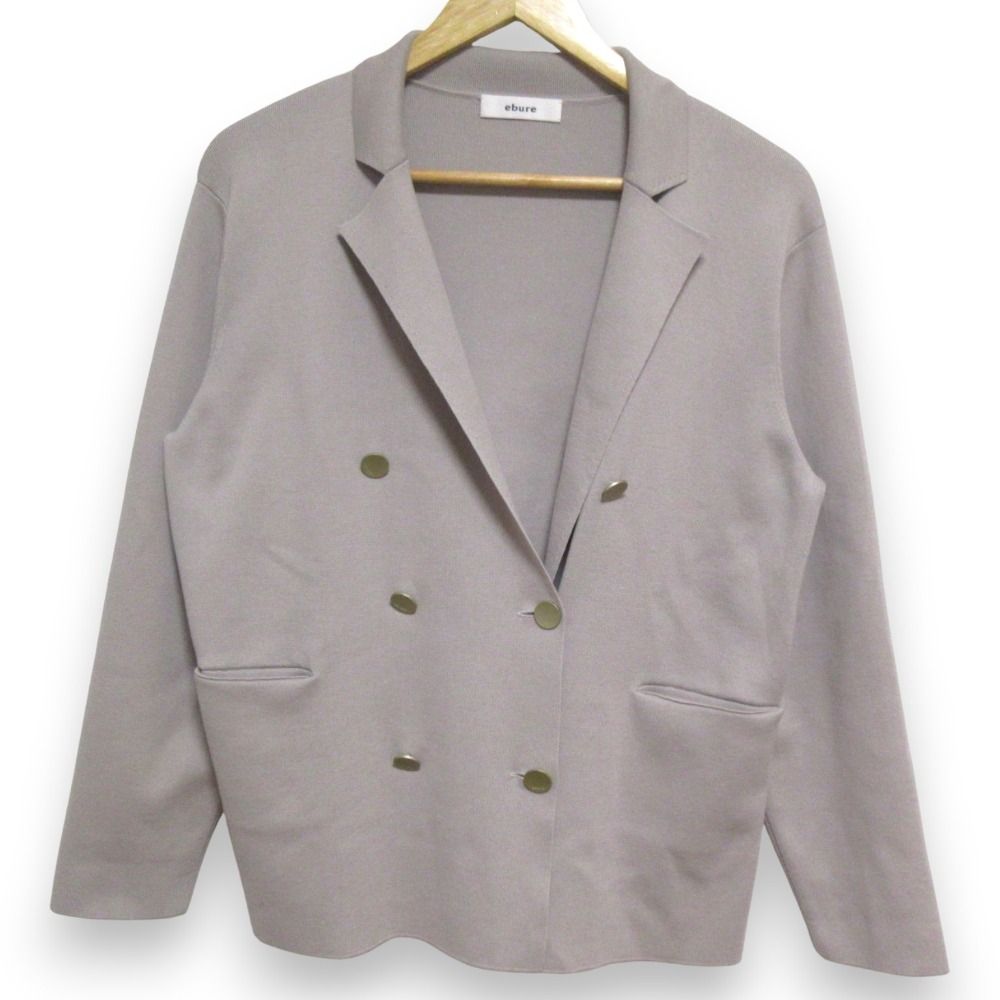 美品 22SS ebure エブール コットンシルク ダブルブレスト ニット