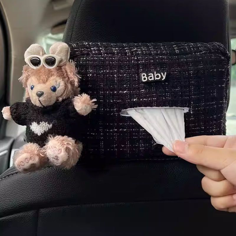 ティッシュケース 車 キャラクター くまちゃん付き ティッシュ ケース
