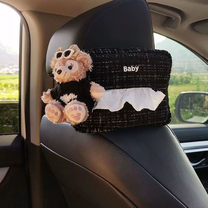 ティッシュケース 車 キャラクター くまちゃん付き ティッシュ ケース
