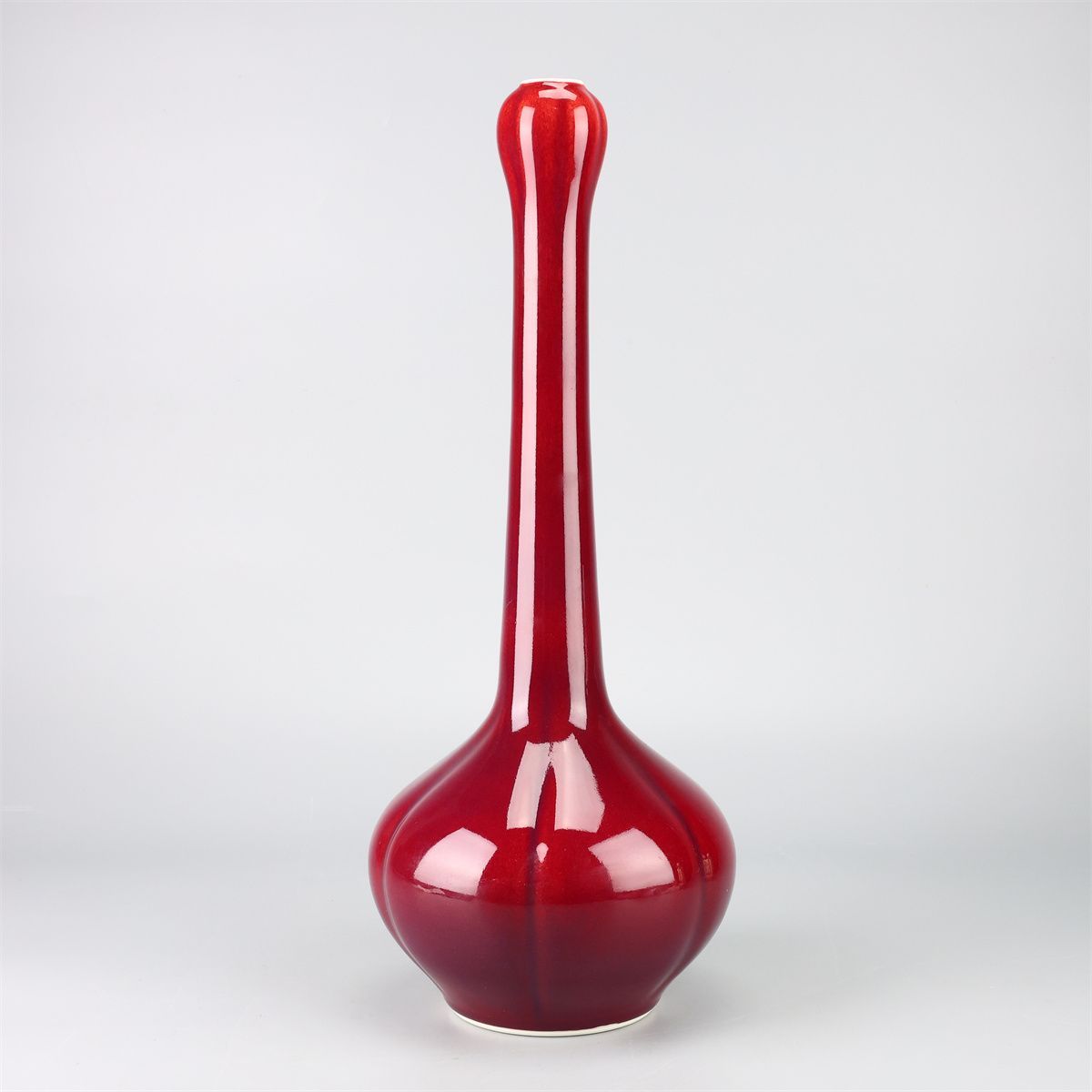 有田名工 【副島四郎】 四郎窯 辰砂 鶴首 花瓶／共箱付 美品！CP358