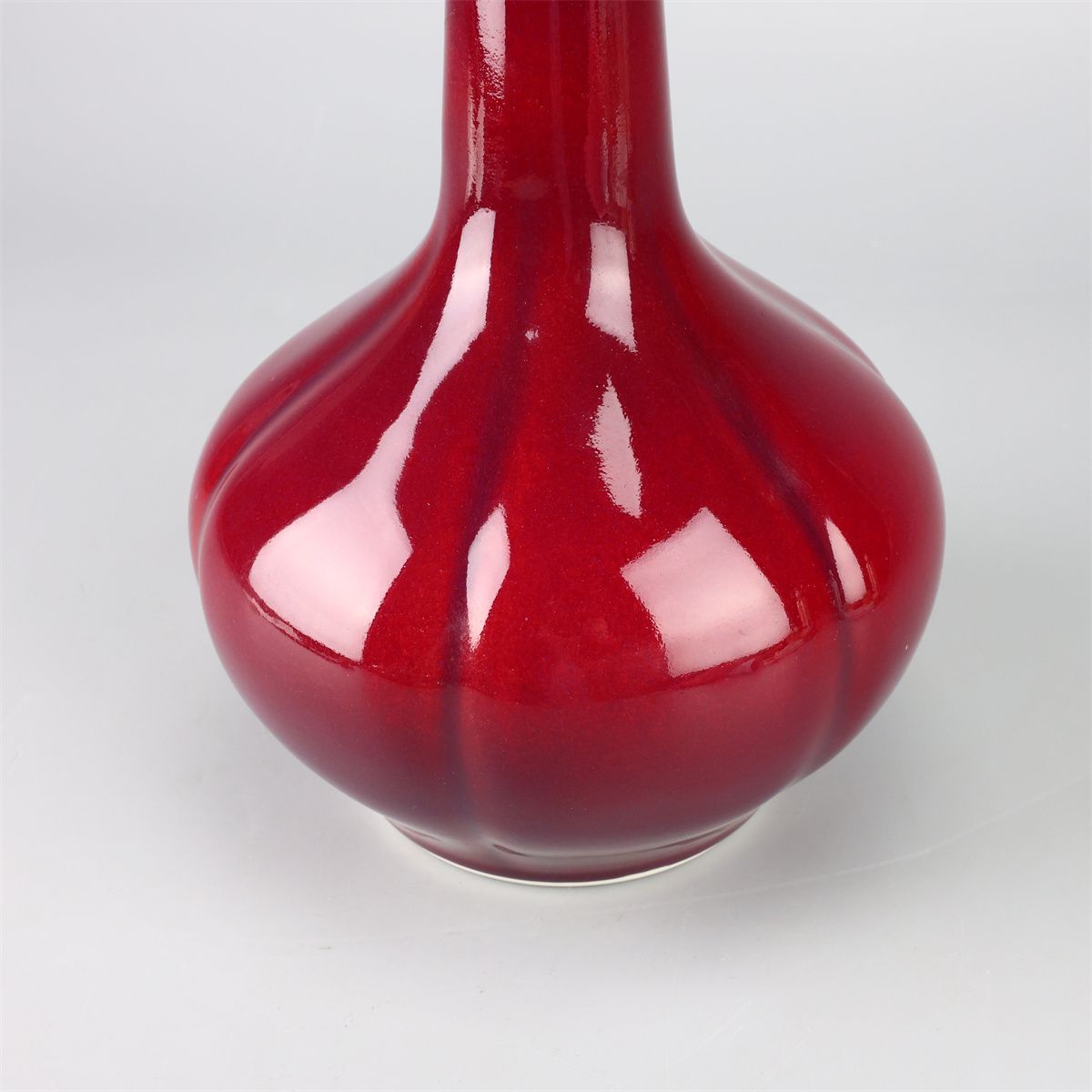 有田名工 【副島四郎】 四郎窯 辰砂 鶴首 花瓶／共箱付 美品！CP358