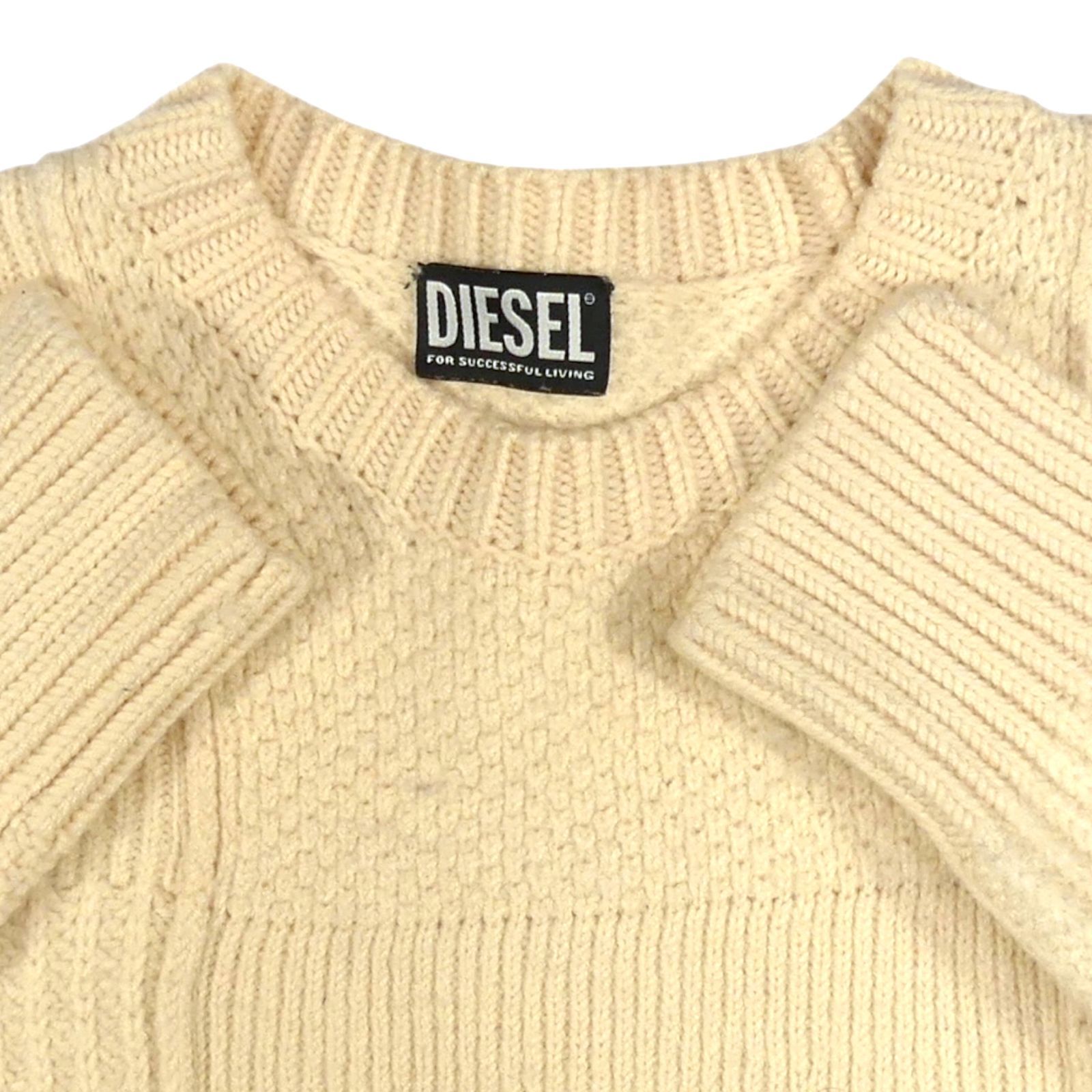 DIESEL ディーゼル セーター S ニット パネル切替ニット 白 ベージュ 