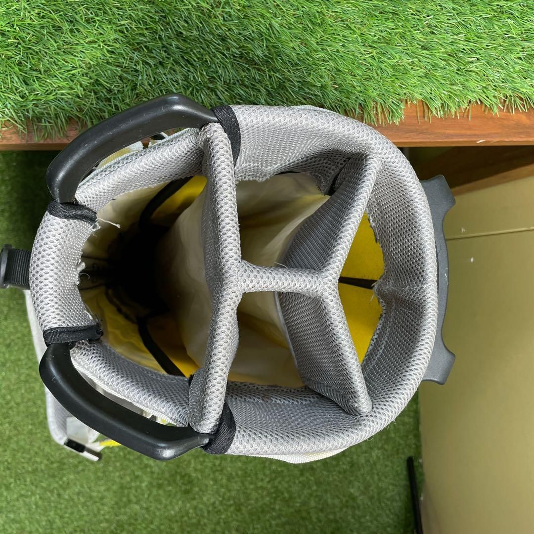  ゴルフ キャディバッグ ウィンウィンスタイル スタンド式 9.5型 ４分割 黄色 目立つ A2669 スパイクシューズ ゴルフバッグ キャディバッグ ゴルフ