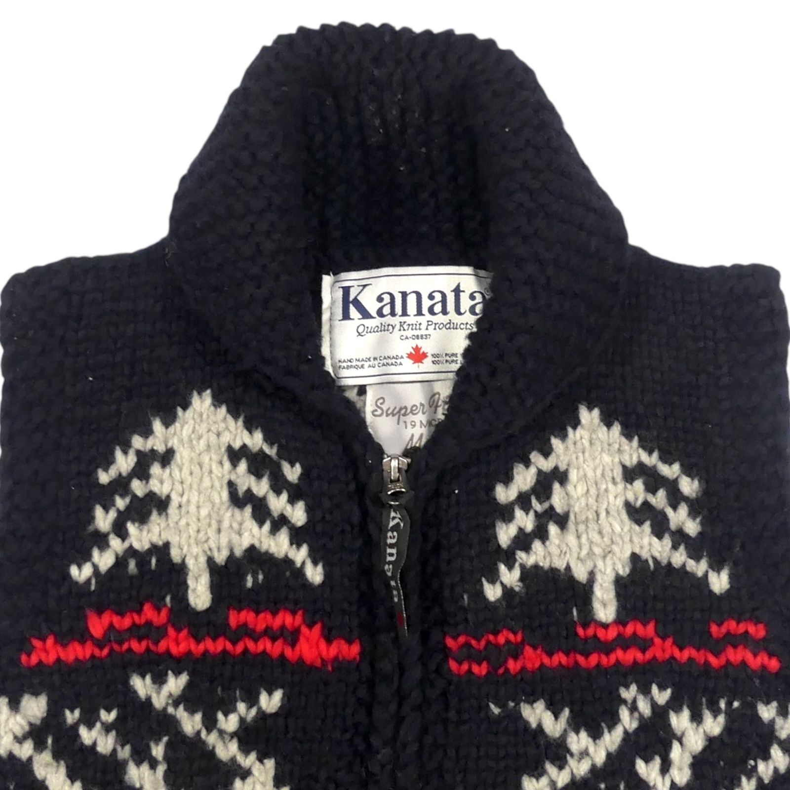 Kanata カナタ カウチンセーター トナカイ柄 カナダ製 ハンドニット カウチンセーター kanata ベスト ニット L カナダ製 カナタ ウール