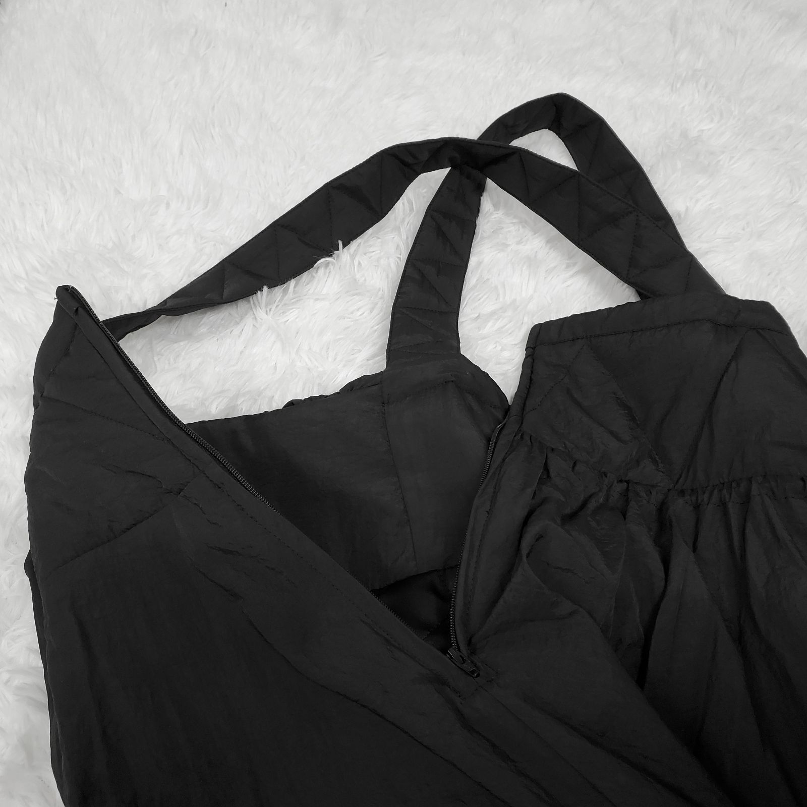 OMMO】QUILTING BALLOON OP キルティング バルーンワンピース ブラック