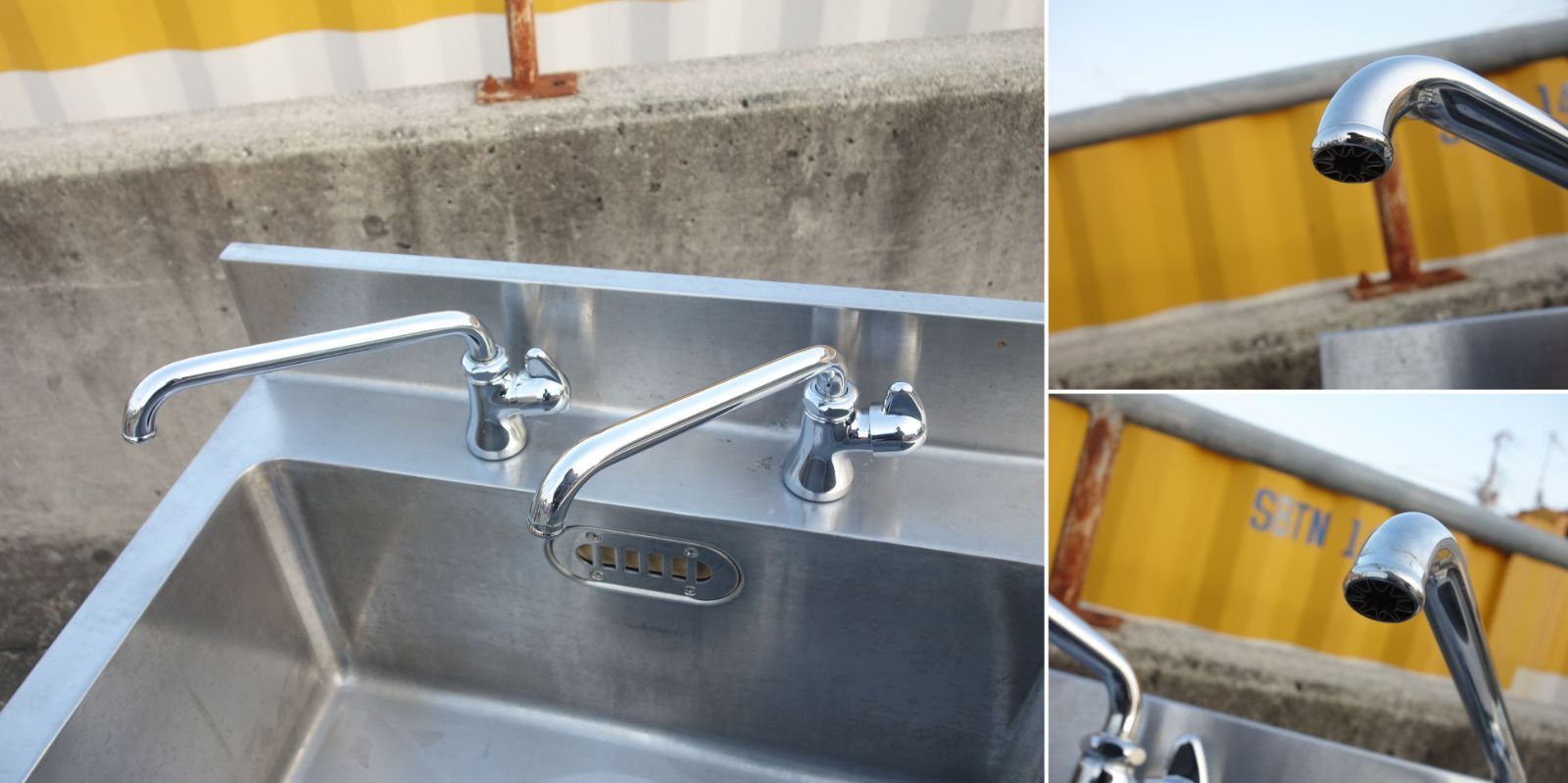 M▽業務用 厨房 流し台 シンク ステンレス 一槽 (Fe1953) 中古】M▽業務用 厨房 流し台 シンク ステンレス 一槽 1槽 水栓 バック