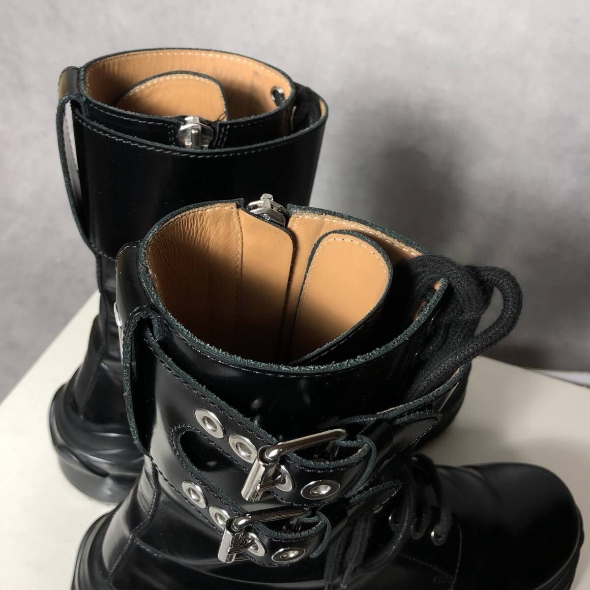 PQ132◇Maison Margiela : レンジャーブーツ◇42◇黒 コンバットブーツ