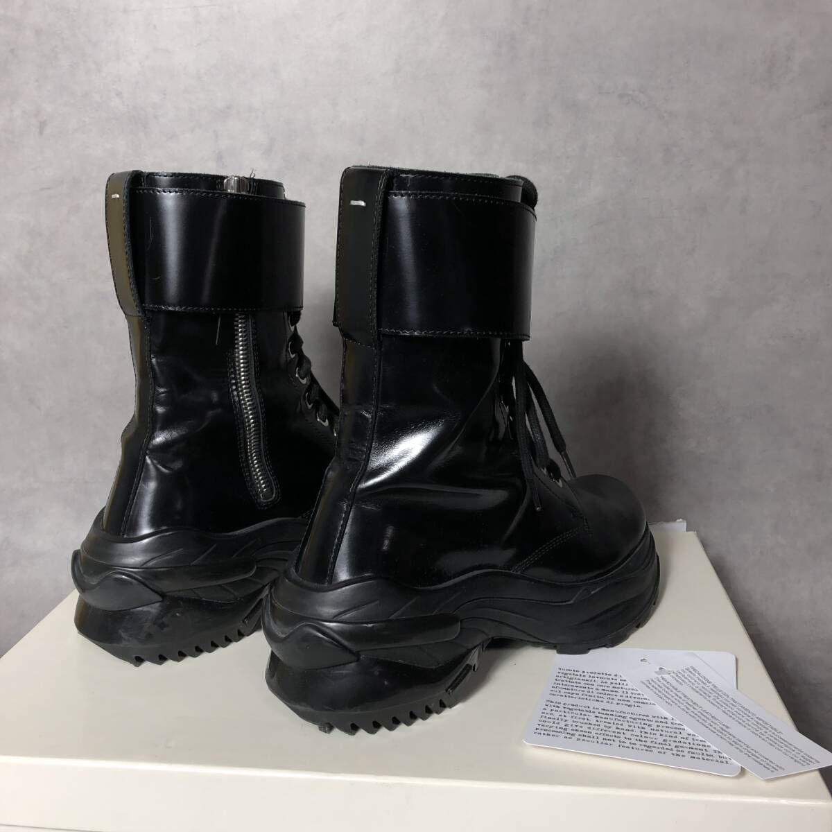 PQ132◇Maison Margiela : レンジャーブーツ◇42◇黒 コンバットブーツ