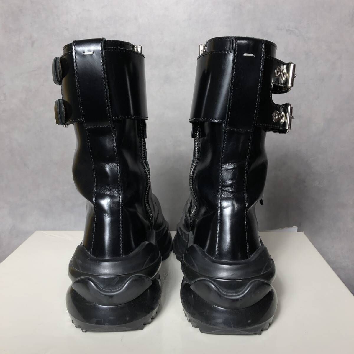 PQ132◇Maison Margiela : レンジャーブーツ◇42◇黒 コンバットブーツ 