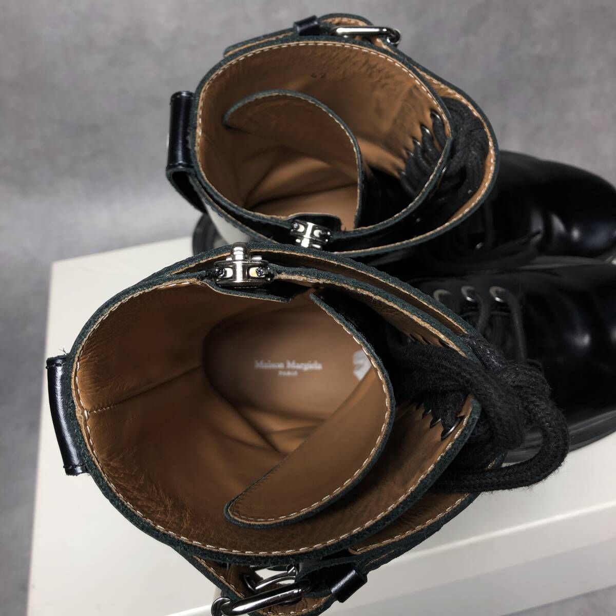 PQ132◇Maison Margiela : レンジャーブーツ◇42◇黒 コンバットブーツ